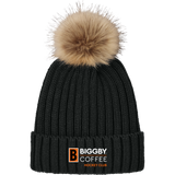 Biggby Coffee Hockey Club Faux Fur Pom Beanie
